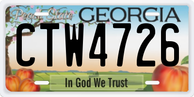 GA license plate CTW4726