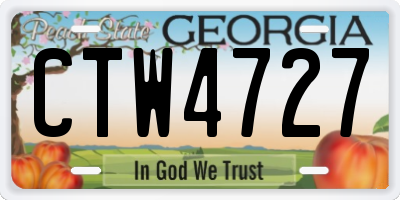 GA license plate CTW4727