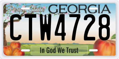 GA license plate CTW4728