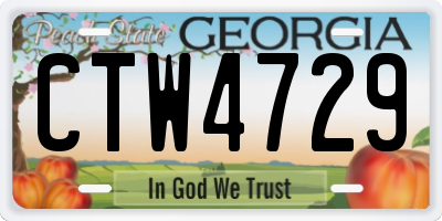 GA license plate CTW4729