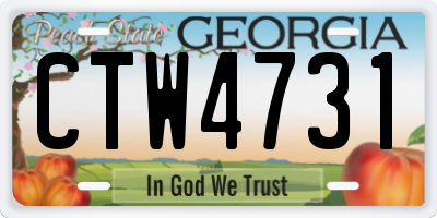 GA license plate CTW4731