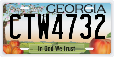 GA license plate CTW4732