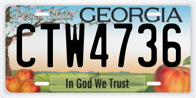 GA license plate CTW4736