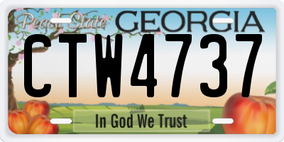 GA license plate CTW4737