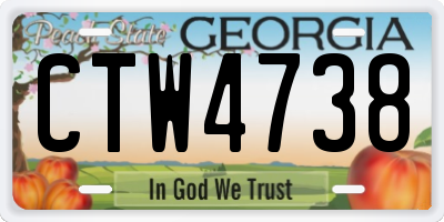 GA license plate CTW4738