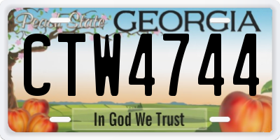 GA license plate CTW4744