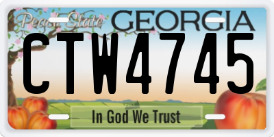 GA license plate CTW4745