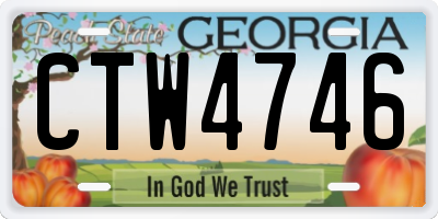 GA license plate CTW4746