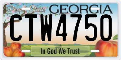 GA license plate CTW4750