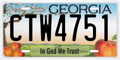 GA license plate CTW4751