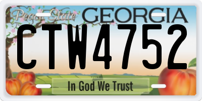 GA license plate CTW4752