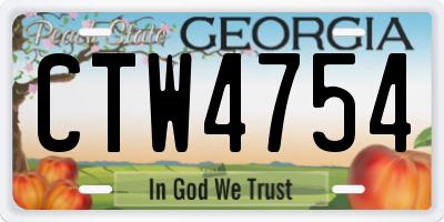 GA license plate CTW4754