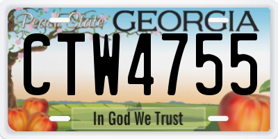 GA license plate CTW4755