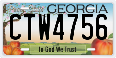 GA license plate CTW4756