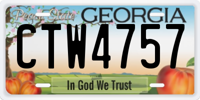 GA license plate CTW4757