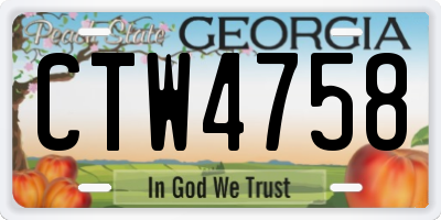 GA license plate CTW4758