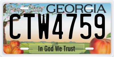 GA license plate CTW4759