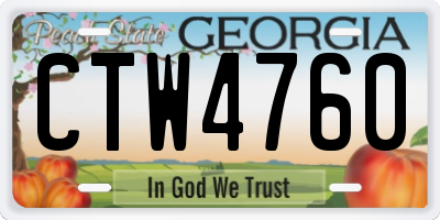 GA license plate CTW4760