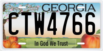 GA license plate CTW4766