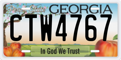 GA license plate CTW4767