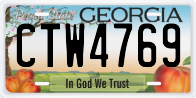 GA license plate CTW4769