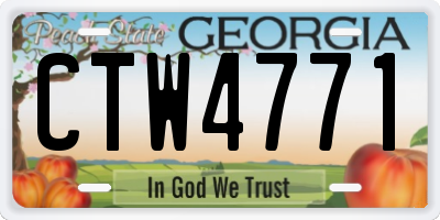 GA license plate CTW4771