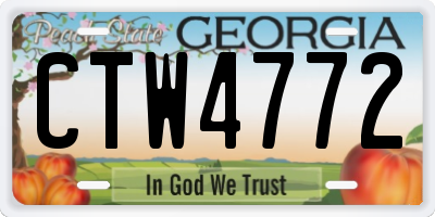 GA license plate CTW4772