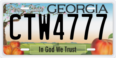 GA license plate CTW4777