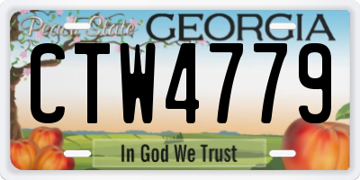 GA license plate CTW4779