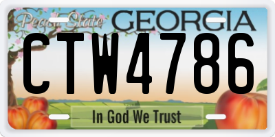 GA license plate CTW4786