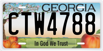 GA license plate CTW4788