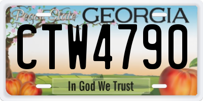 GA license plate CTW4790