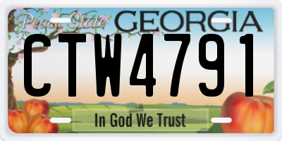 GA license plate CTW4791