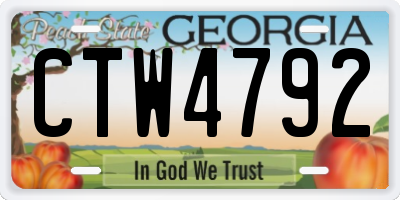 GA license plate CTW4792