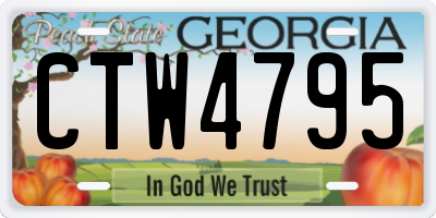 GA license plate CTW4795