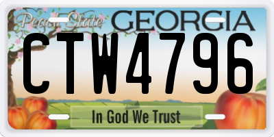 GA license plate CTW4796