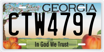 GA license plate CTW4797