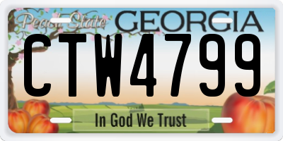 GA license plate CTW4799