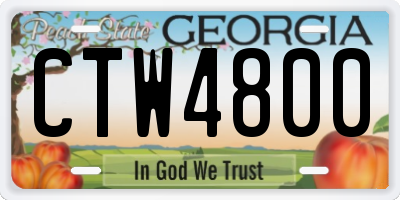 GA license plate CTW4800