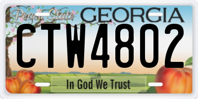 GA license plate CTW4802