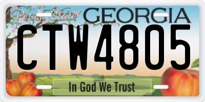 GA license plate CTW4805