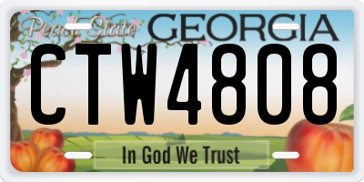 GA license plate CTW4808