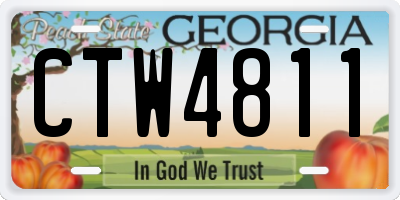 GA license plate CTW4811