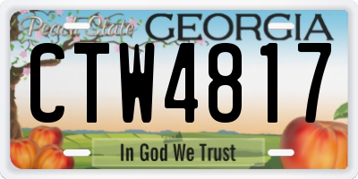 GA license plate CTW4817
