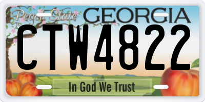 GA license plate CTW4822