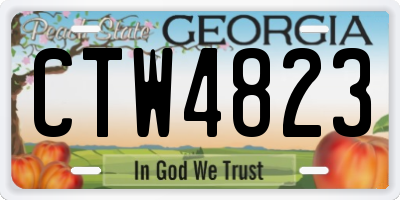 GA license plate CTW4823