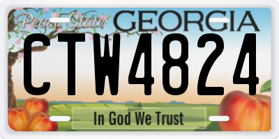GA license plate CTW4824