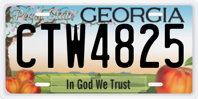 GA license plate CTW4825