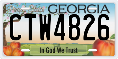 GA license plate CTW4826