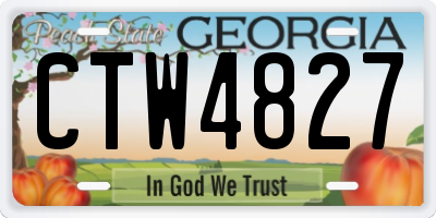 GA license plate CTW4827